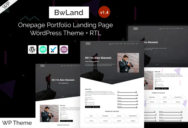 Portfolio Landing Page WordPress Theme