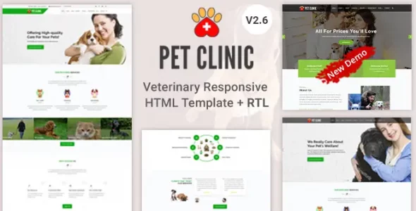 Veterinary Responsive HTML Template