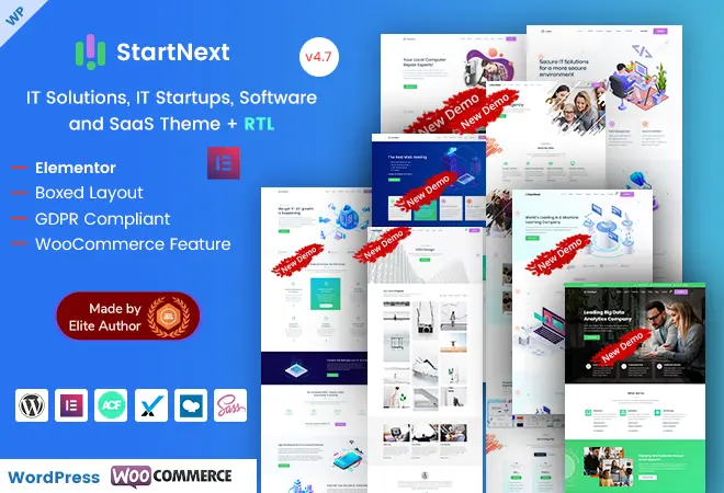 StartNext - Elementor IT & Business Startups WP Theme