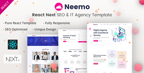 Neemo - React Next SEO & IT Agency Template