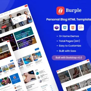 Personal Blog HTML Template + RTL