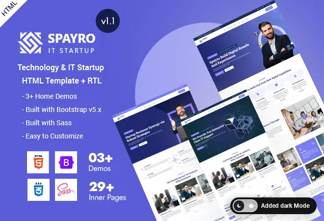 Spayro - Technology & IT Startups HTML Template