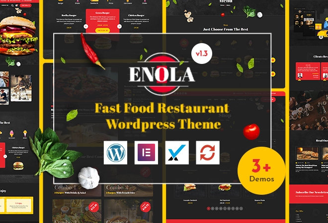 Enola - Fast Food Restaurant WordPress Theme