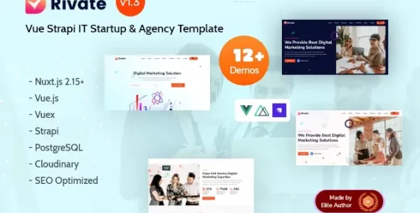 Vue Technology Startup and Business Agency Template + Admin Panel