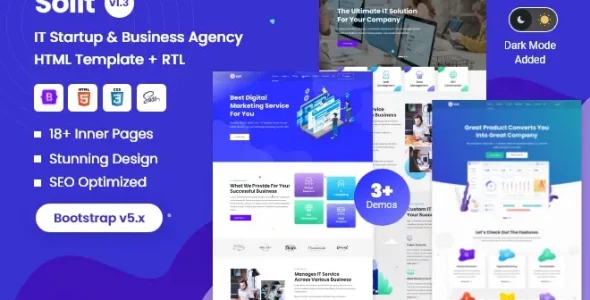 IT Startup & Business Agency Template + RTL