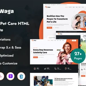 Waga - Pet Care HTML HTML Template